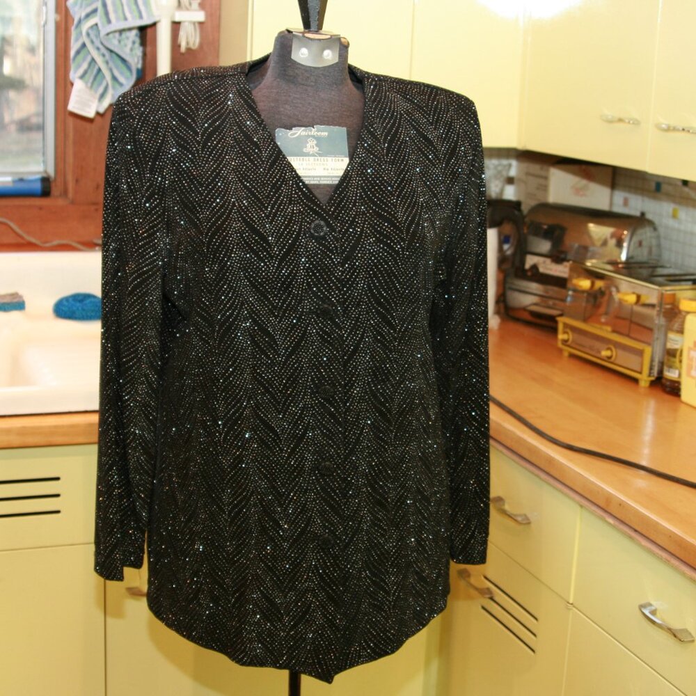 Sheri Martin Party Jacket Vintage Sparkly Top Blouse